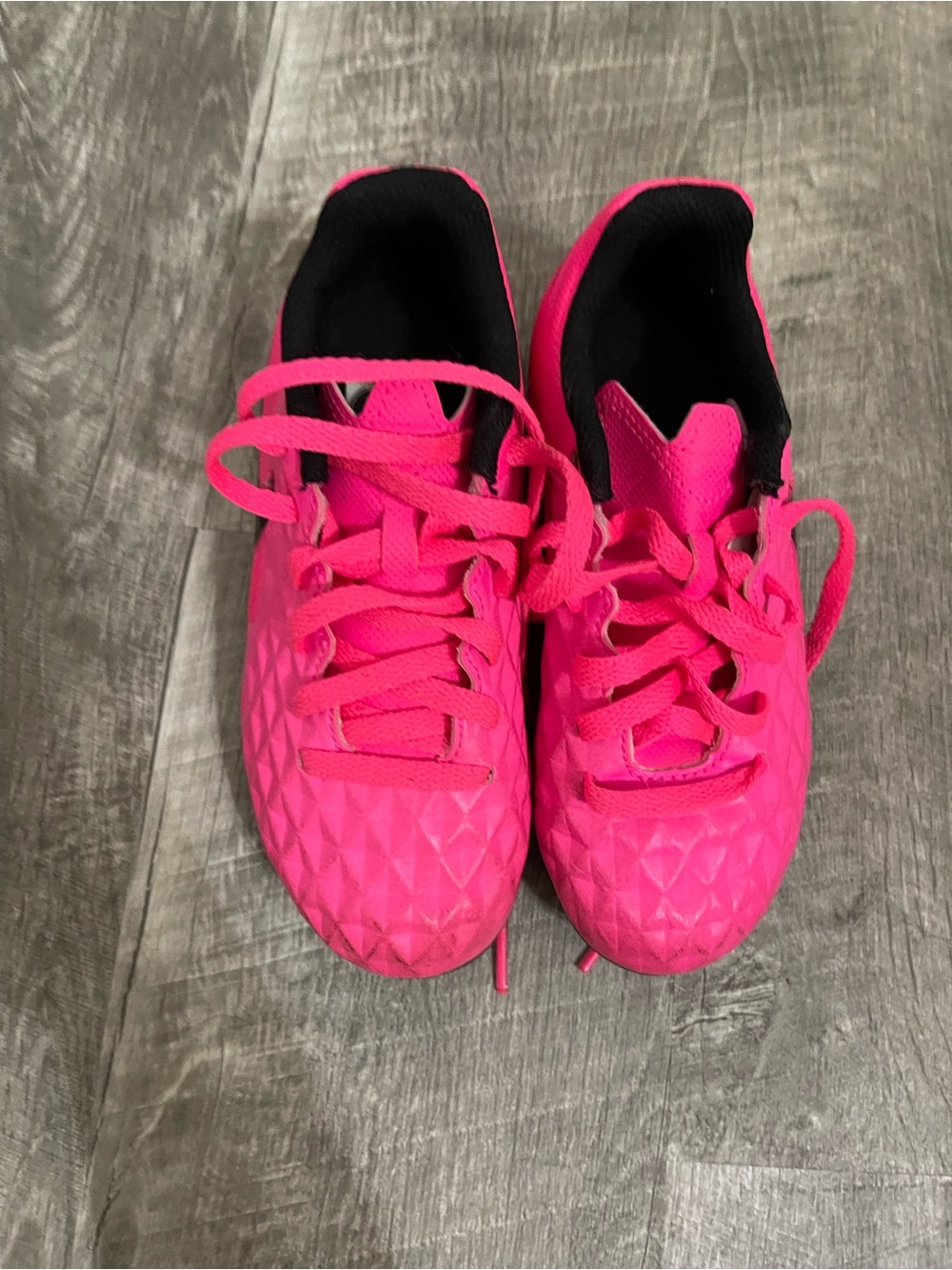 Nike Tiempo Bright Pink Soccer Cleat with Black Swoosh - Picture 6 of 6